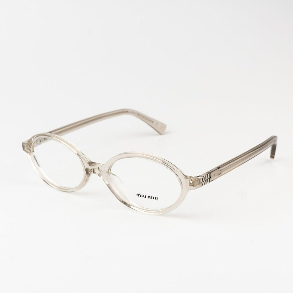 NEW Miu Miu MU01XV 12U1O1 Hemp Trasparent Oval Unisex Eyeglasses VMU01X